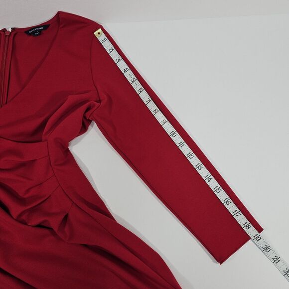 Lands' End Red Faux Wrap Sheath Stretch Dress Women’s Size 6 - Picture 8 of 9